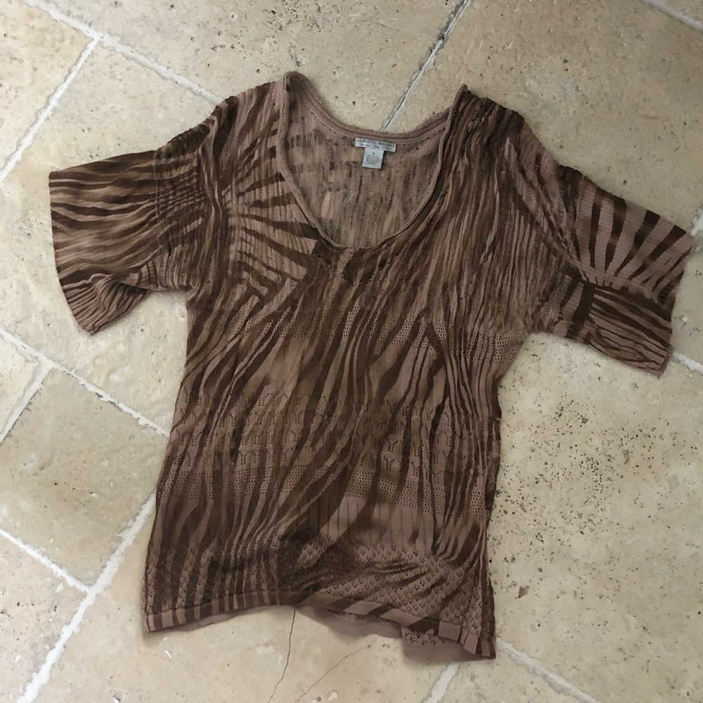 Alberto Makali Knit Crochet Loose Fitted Blouse